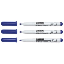 Lot de 3 marqueurs tableau blanc effaçable à sec pointe ogive moyenne 4 mm - GIOTTO - Bleu