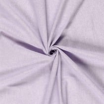 Tissu Chambray Lin coton Small stripes sur fond Lilas - Au mètre