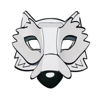 MégaCréa DIY - Masque enfant 3D carte forte loup à colorier et à monter