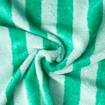 Tissu Eponge Bambou Tout doux rayé Menthe et Vert