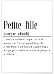 Affiche Définition Petite-fille | A3 : 29,7x42cm