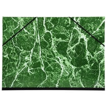 Carton à dessin papier marbré verni avec élastiques 37x52 cm - Pour format 1/2 raisin - Vert - x 10 - Exacompta