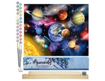 Peinture par Numéro Figured'Art - Système solaire - Kit de Loisir Créatif DIY Numéro d'Art Complet - 40x50cm toile roulée + châssis en bois à monter