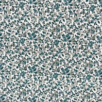 Tissu Coton imprimé Arty Petites fleurs Léonie vert canard sur fond Blanc - Au mètre