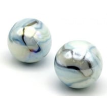 Filet de 2 calots tigre blanc - 4.2 cm - jeu de récréation - grosses billes