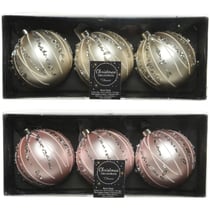 3 Boules de Noël - Perles Diamant - Taupe