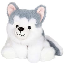 Peluche - Peluche Floppy Choopy Husky Gris et Blanc – 22 cm