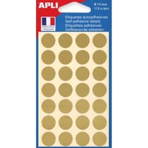 Apli Agipa - Gommettes rondes 112 pastilles Doré Ø 15 mm