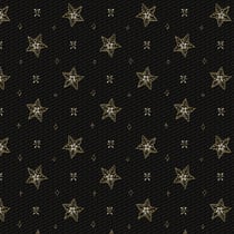Tissu Jacquard d'ameublement Etoiles de noël Lurex sur fond Noir