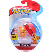 Pokemon clip 'n' go : teddiursa et sa poke ball - pokeball - figurine - tomy - 37421
