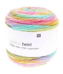 Laine à chaussette Superba Twirl 4 fils - 100GR - Rico Design 005 multicolore bonbon