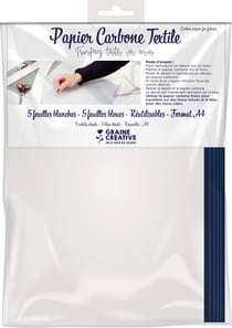 PAPIER CARBONE POUR TEXTILE (5 BLANCHES - 5 BLEUES)