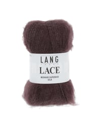Pelote de Mohair et soie à tricoter LACE - 25 GR - Lang Yarns Aubergine (080)