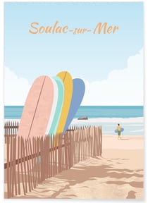 Affiche ville Soulac-sur-Mer | A3 : 29,7x42cm