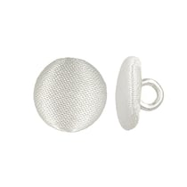 Lot de 6 boutons recouvert satin (9mm - Blanc)