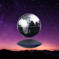 Globe noir-argent en lévitation GEOLITE