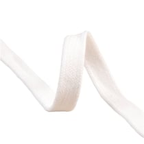 Bobine 20m tresse tubulaire plate coton 15mm blanc