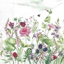 4 serviettes en papier découpage collage 33 cm JARDIN DE FLEURS FLSS 106