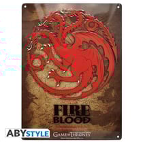 Game of Thrones - Plaque métal Targaryen