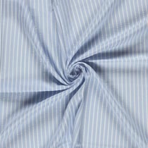 Tissu Seersucker Viscose Lina rayures Blanches sur fond Bleu ciel
