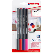 Lots de 4 feutres pinceau 1-4 mm - EDDING - Assortis chaud - Porcelaine 4200