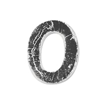 Chiffres en cire - 0 - , 0, argent, 9 mm, 2 pces