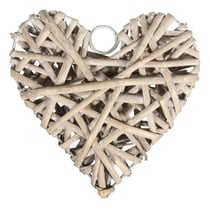 Coeur de saule balayé blanc, 10cm ø, à suspendre
