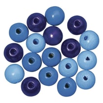 Perles en bois polies 12mm ø Assortiment - bleus