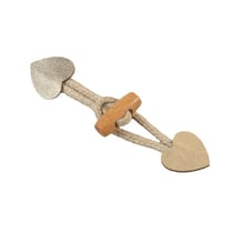 Lot de 4 brandebourgs coeur simili cuir or 2,4cm x 10cm