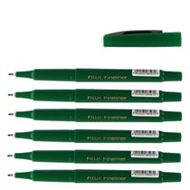 Lot de 6 feutres extra fins - PILOT - Fineliner - Pointe ogive 0,4 mm - Vert