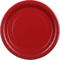 6 Assiettes Rouge Bordeaux Ø23 cm - En carton