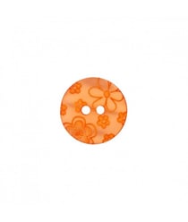 Bouton rond Fleurs 12 à 18mm 2 trous - Prym Orange