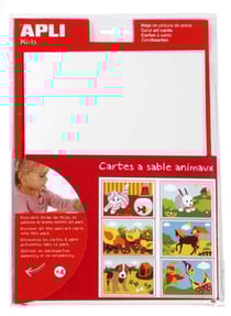 Cartes à sable Animaux 6 cartes A5