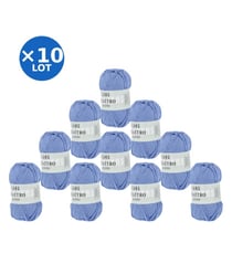 Lot de 10 pelotes QUATTRO de Lang Yarns – 500 g de coton mercerisé 21 Bleu