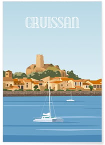 Affiche ville Gruissan | A3 : 29,7x42cm