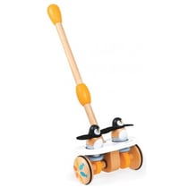 Canne à pousser pingoo twin roll en bois - janod - j08130