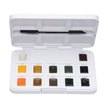 Coffret de 12 godets - Peinture aquarelle Royal Talens Van Gogh - Couleurs naturelles - Fine - Opaque
