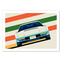 Affiche 50x70 cm - Angeled white sports car - Bo Lundberg