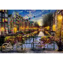 Puzzle vue fleurie sur le canal d'amsterdam 2000 pieces - collection paysage pays-bas - educa - 17127