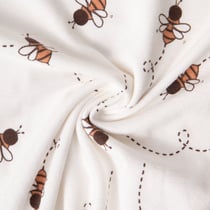 Tissu Maille Jersey Coton Maya abeilles sur fond Ecru