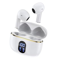 Avizar Écouteurs TWS Bluetooth 5.3 Compatible Siri Modèle Dallas Blanc