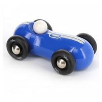 petite voiture en bois streamline bleu