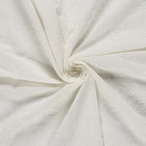 Tissu Coton brodé Adriana grandes fleurs sur fond Ecru