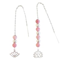 Boucles d'oreilles "Amour de soi" Lotus argenté - Omsaé