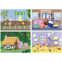 4 puzzles progressifs peppa le cochon / pig - en foret - en ville - dans la champre et au parc 20 - 40 - 60 - 80 pieces - educa 18645