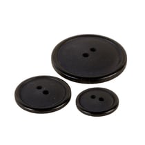 Lot de 3 boutons ronds 2 trous classique noir