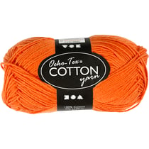 Fil de coton, dim. 8/4, L : 170 M, orange, 50 gr/ 1 boule