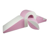Set de blocs en mousse 4 éléments blanc rose pastel - Velinda - Marron
