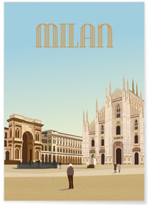 Affiche ville Milan | A3 : 29,7x42cm
