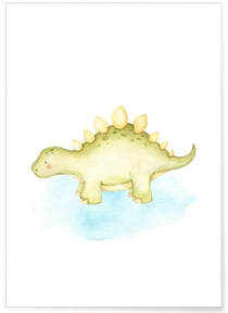 Affiche Enfant Stégosaure | A3 : 29,7x42cm